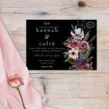 Elegant Mörk Blommigt Cascade Black Burgundy-inbju