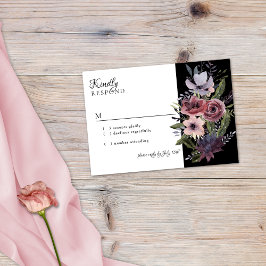 Elegant Mörk Blommigt Cascade Black Burgundy OSA Kort