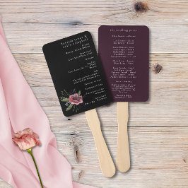 Elegant Mörk Blommigt Cascade Black Burgundy Progr