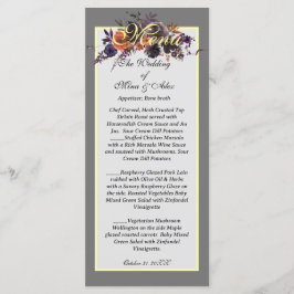 Elegant Mörk Blommigt Grått höst Meny