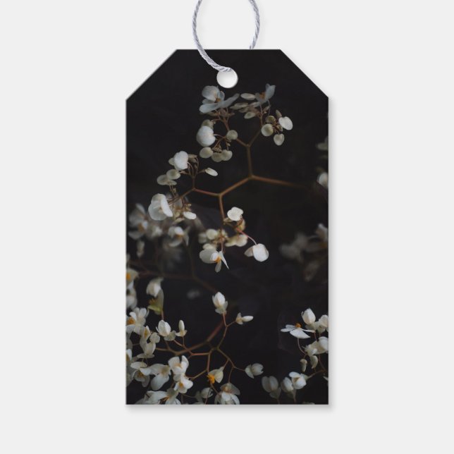 Elegant mörk blomster presentetikett (Framsidan)