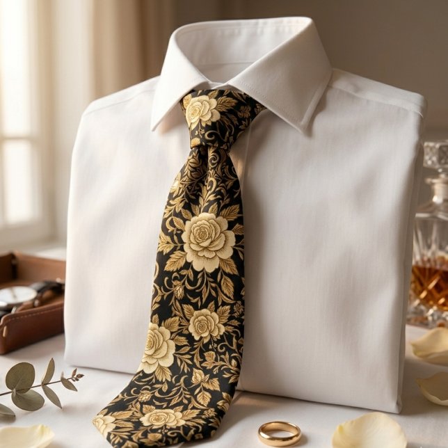 Elegant mörk blomster  slips (Skapare uppladdad)