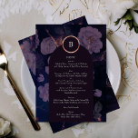 Elegant Mörk Boho Blommigt Arch Ro Guld Bröllop Meny<br><div class="desc">Den här designen är en del av en samling. Kontakta mig om du behöver hjälp med att hitta matchande design eller produkter. Den finns även i färg som alternativ</div>