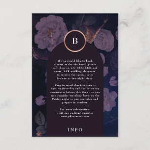 Elegant Mörk Boho Blommigt Arch Ro Guld Bröllop Tilläggskort