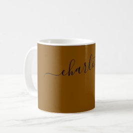 Elegant mörk bronsfärg Modernt namn Personligt Kaffemugg