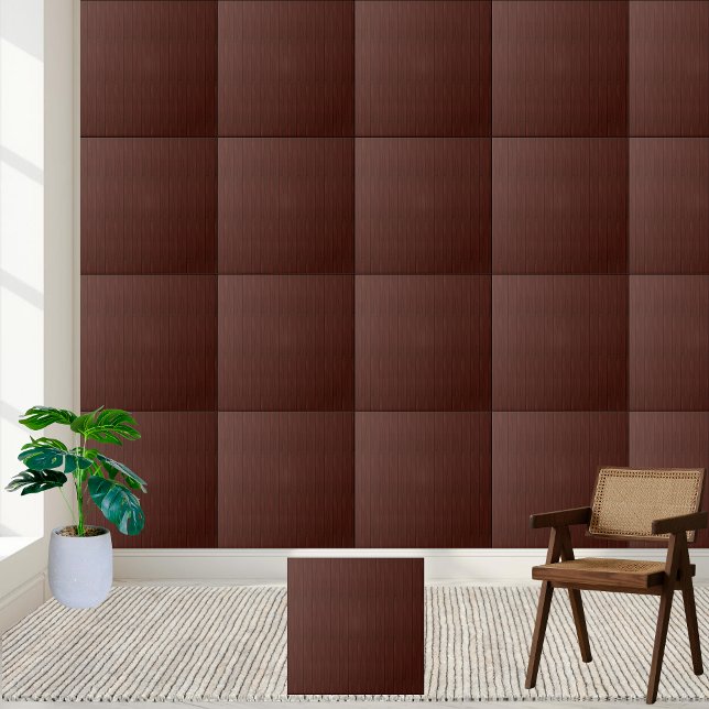 Elegant Mörk Brun läder texturerat Kakelplatta (Elegant Dark Brown Leather Textured Ceramic Tile)
