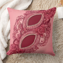 Elegant mörk burgunderröd spets Pärl Vintage rosa Kudde