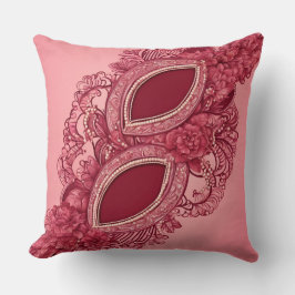Elegant mörk burgunderröd spets Pärl Vintage rosa Kudde