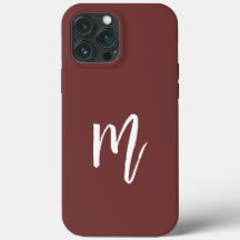 Elegant mörk burgundy Monogram Calligraphy simple