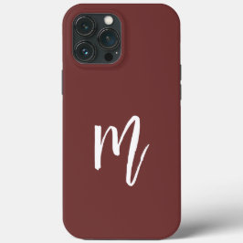 Elegant mörk burgundy Monogram Calligraphy simple