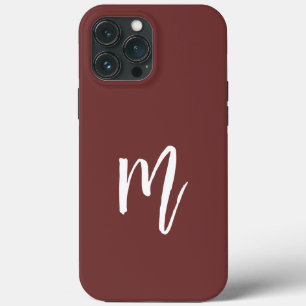 Elegant mörk burgundy Monogram Calligraphy simple