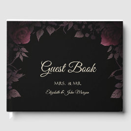 Elegant Mörk Burgundy Ro Black Guest Bok