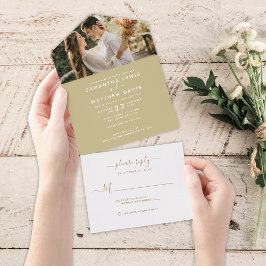 Elegant mörk champagne kalligrafi foto bröllop
