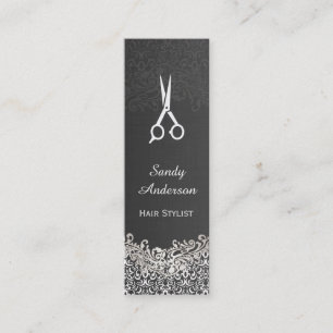 Elegant Mörk Damask - Hair Stylist Tiny Compact Mini Visitkort