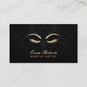 Elegant mörk damastast salong för Makeupkonstnär Visitkort