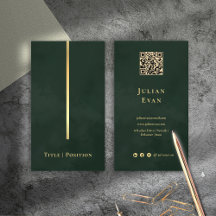 Elegant Mörk Emerald Grönt & Guld Qr-kod