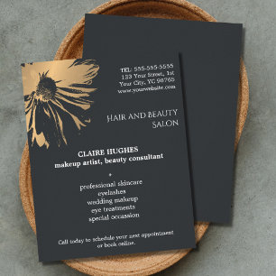 Elegant Mörk Faux Guld Blommigt Beauty Makeup Flygblad