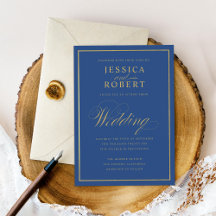 Elegant Mörk Faux Guld Gräns Bröllop