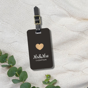 Elegant Mörk Faux Guld Heart&Mrs. Bagagebricka