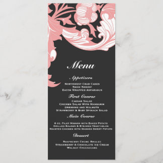 Elegant mörk & flott blommigt - svart, godisrosa meny