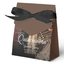 Elegant mörk foto Quinceañera presentförpackning
