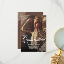Elegant mörk foto Quinceañera presentförpackning