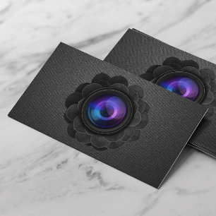Elegant mörk fotograf för svart blom- fotografi visitkort