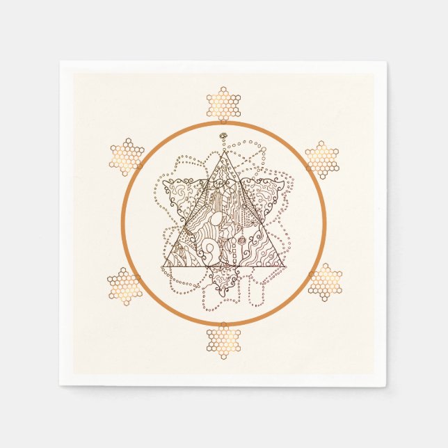 Elegant Mörk Golden Brass Färg judisk stjärna Pappersservett (Framsidan)