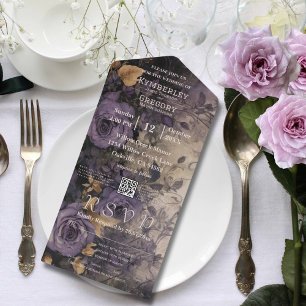 Elegant Mörk Gotham Lila Ro QR-kod