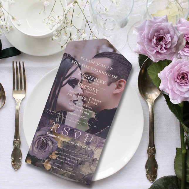 Elegant Mörk Gothic Lila Blommigt Ro Photo (Skapare uppladdad)