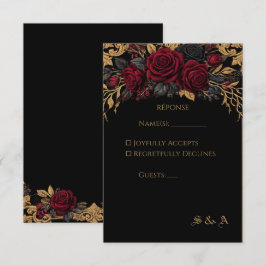 Elegant mörk gotisk bröllop RSVP-kort OSA Kort