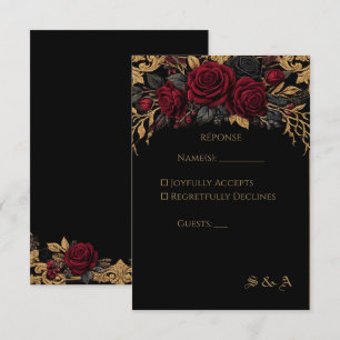 Elegant mörk gotisk bröllop RSVP-kort OSA Kort