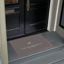 Elegant Mörk Grått Monogram Family Namn