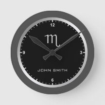 Elegant Mörk Grått Ram Zodiac Sign Namn Anpassning