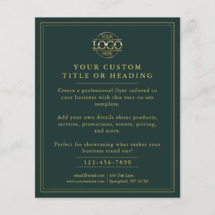 Elegant Mörk grönt Guld Business Logotyp Marknadsf Flygblad