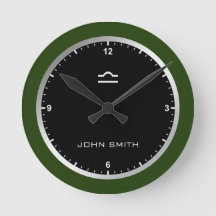 Elegant Mörk grönt Ram Zodiac Sign Namn Anpassning