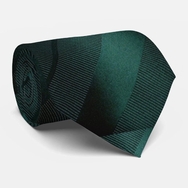 Elegant Mörk grönt stripe Necktie Slips (Rullad)