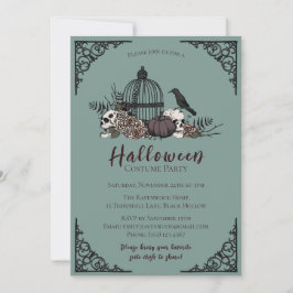 Elegant Mörk Halloween Vuxen Costume Party Inbjudningar