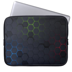 Elegant Mörk Hexagonal Mönster Laptop sleeve