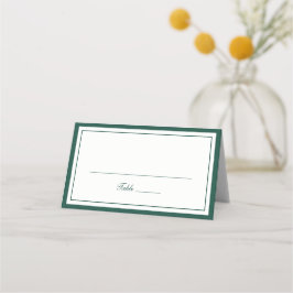 Elegant mörk jägare grön kant ram bröllop placeringskort