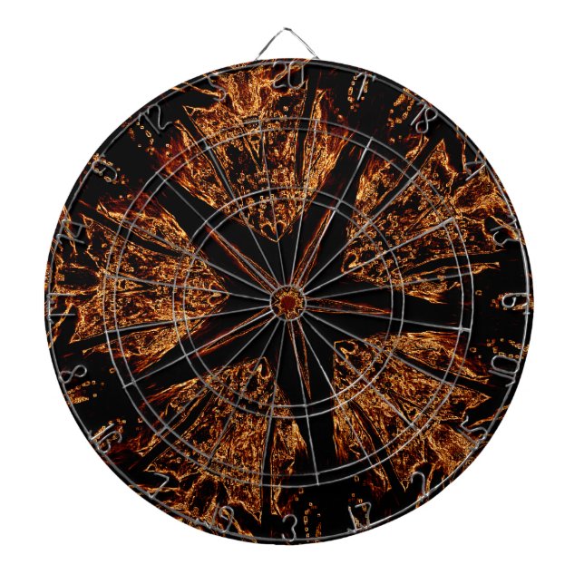Elegant Mörk Kaleidoskopisk design, svart stjärnor Darttavla (Framsidan)