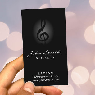 Elegant mörk klavgitarristmusik visitkort