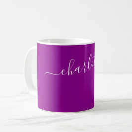 Elegant Mörk Magenta Färgnamn Personlig Kaffemugg