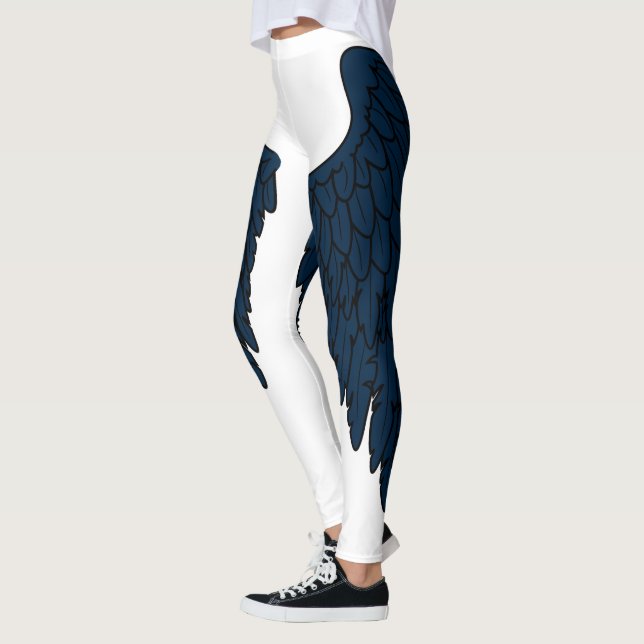 Elegant mörk marinängelvingar leggings (Vänster)