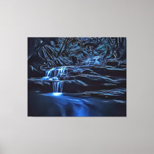 Elegant Mörk & Moody Bush Brook Photo Art, Unik Canvastryck