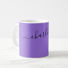 Elegant mörk pastell violett färg namn personlig kaffemugg