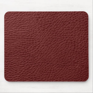 Elegant Mörk Red Faux Leather Skriv ut Musmatta