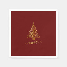 Elegant Mörk Red & Guld Julgran Noel