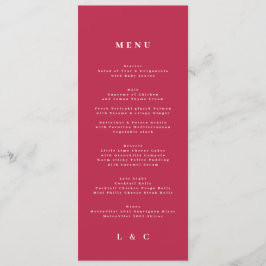 Elegant Mörk Red Magenta Classic Bröllop Meny