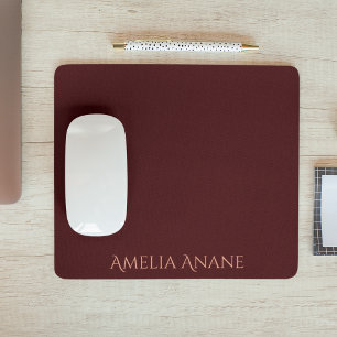 Elegant Mörk Red & Rosa Typography Musmatta